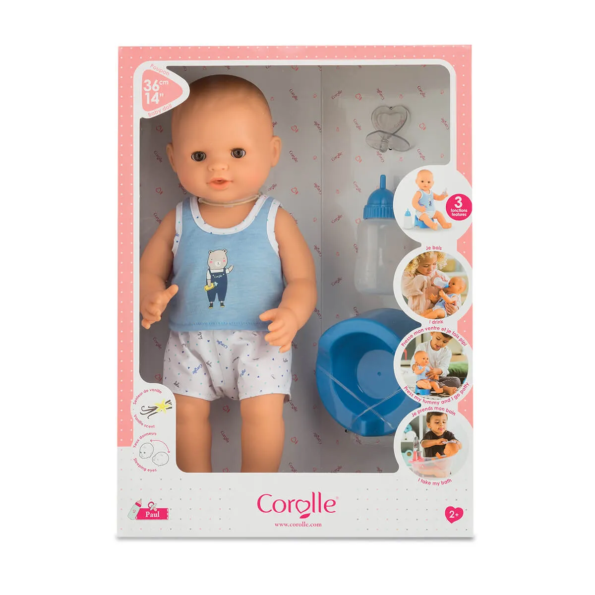 Corolle Mon Classique Paul Drink & Wet Baby 36cm - Teddy Bear Clothes