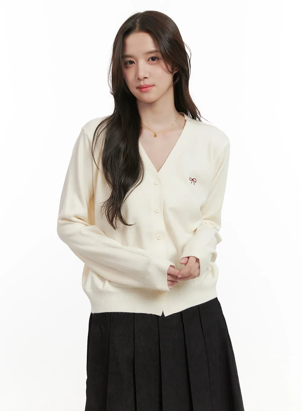 Embroidered V-Neck Cardigan ON429