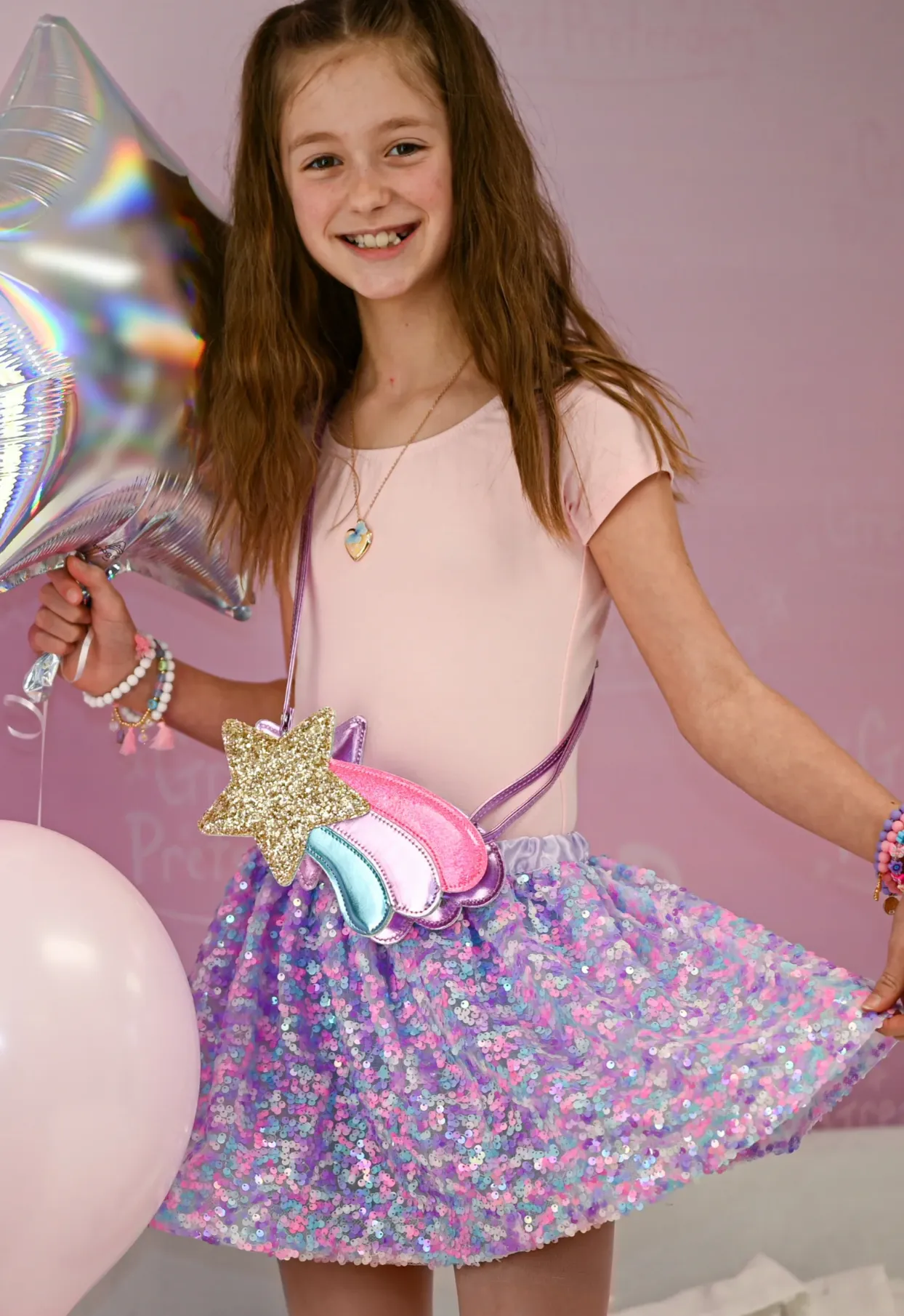 Purple Party Sequins Skirt